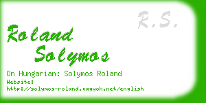 roland solymos business card